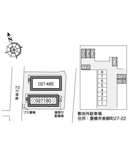 ★手数料０円★豊橋市東郷町　月極駐車場（LP）